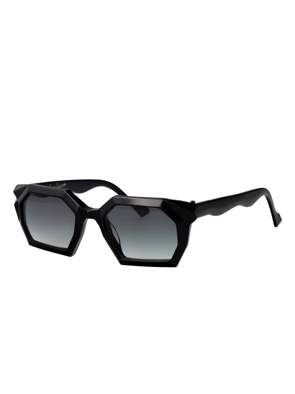 Yohji Yamamoto rectangle-frame sunglasses - Zwart