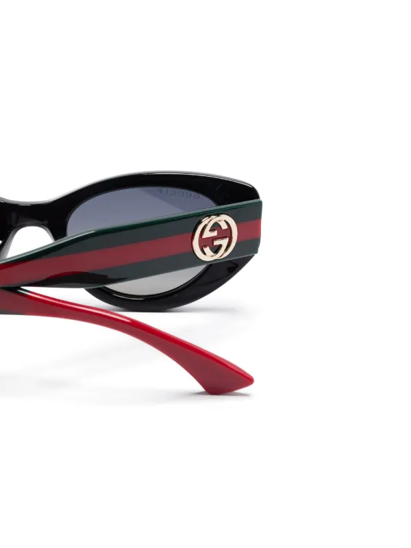 lov 　GUCCI グッチ　サングラス　ウェブストライプ Gucci Eyewear ウェブストライプ サングラス | グリーン | FARFETCH JP