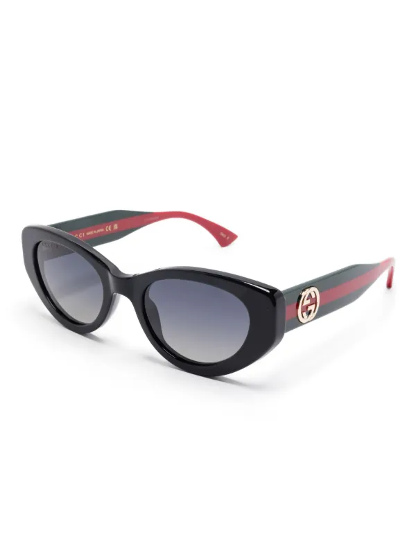 Gucci Eyewear ウェブストライプ サングラス | グリーン | FARFETCH JP