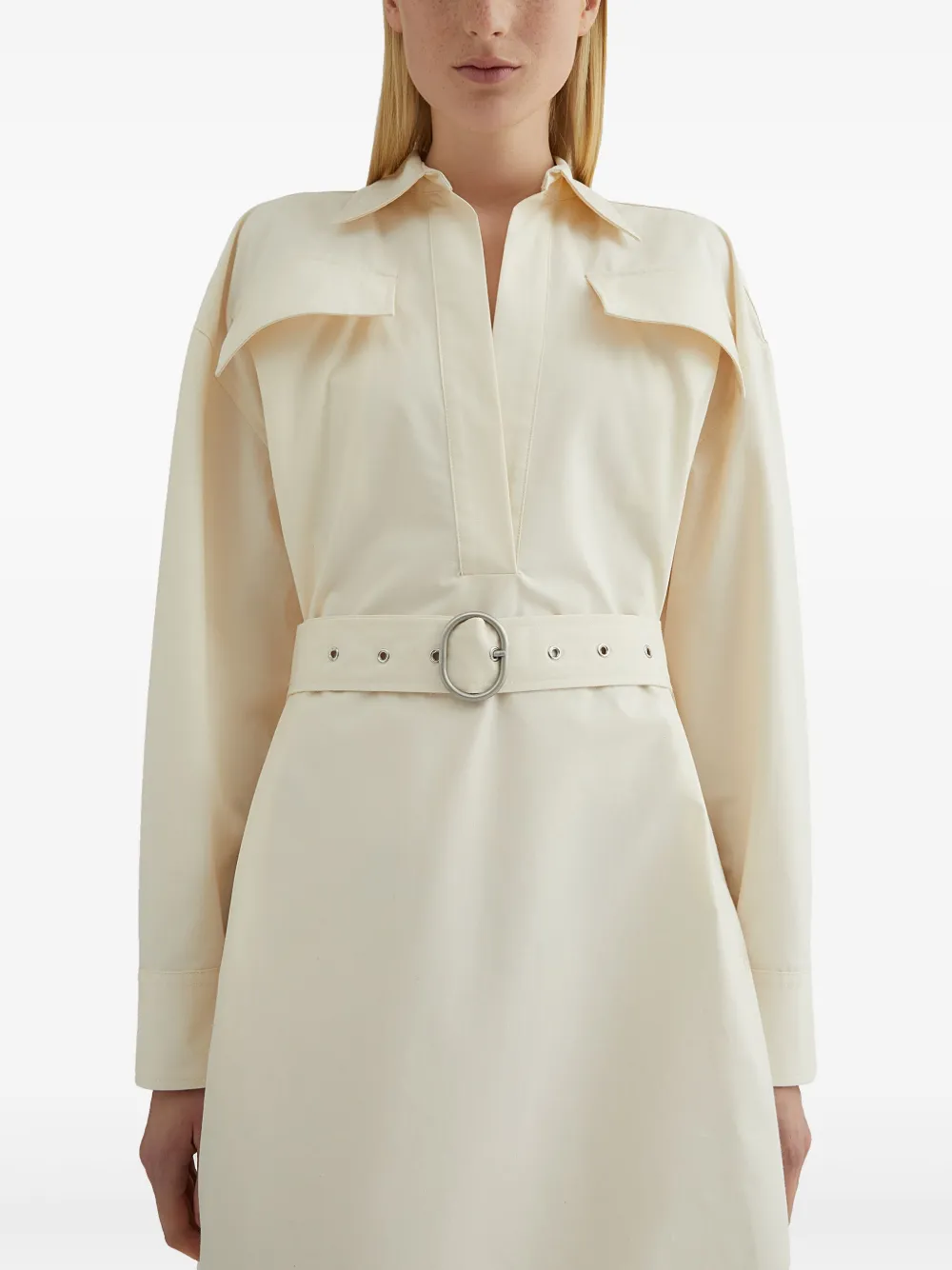 Jil Sander Jurk met ceintuur Beige