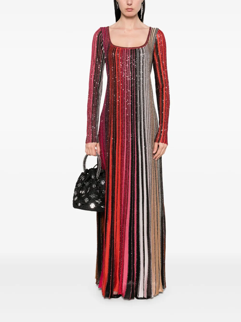 Missoni Gestreepte maxi-jurk - Zwart