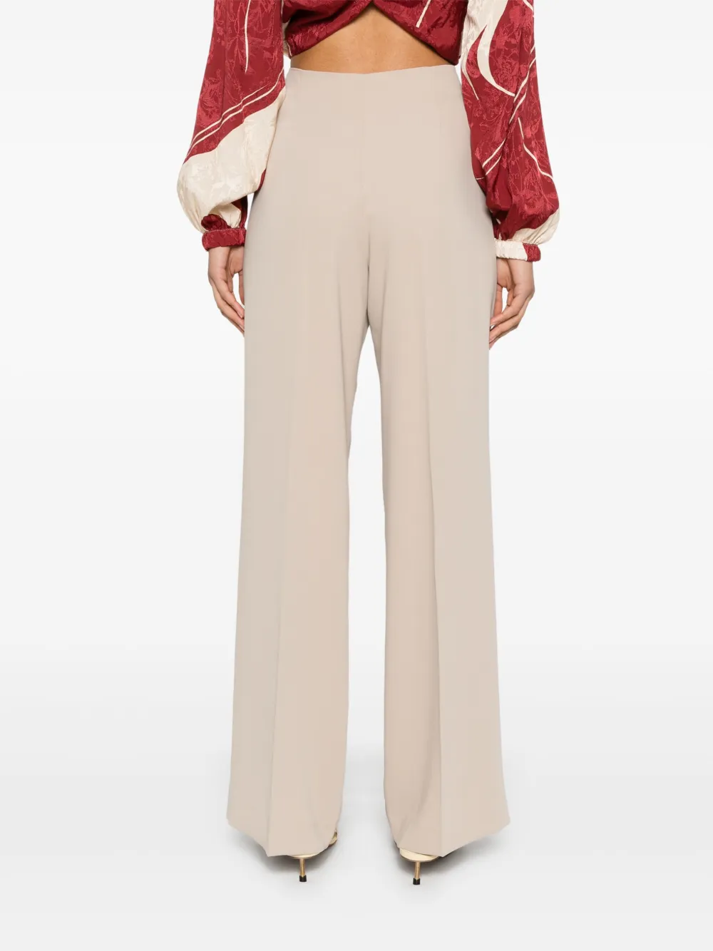 P.A.R.O.S.H. Broek met wijde pijpen Beige