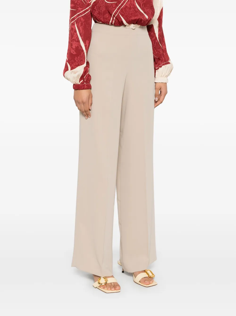 P.A.R.O.S.H. Broek met wijde pijpen Beige