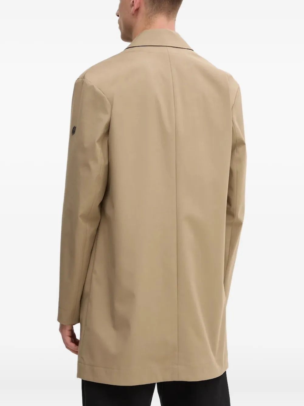 Liu •jo Logo-plaque Buttoned Coat In Brown