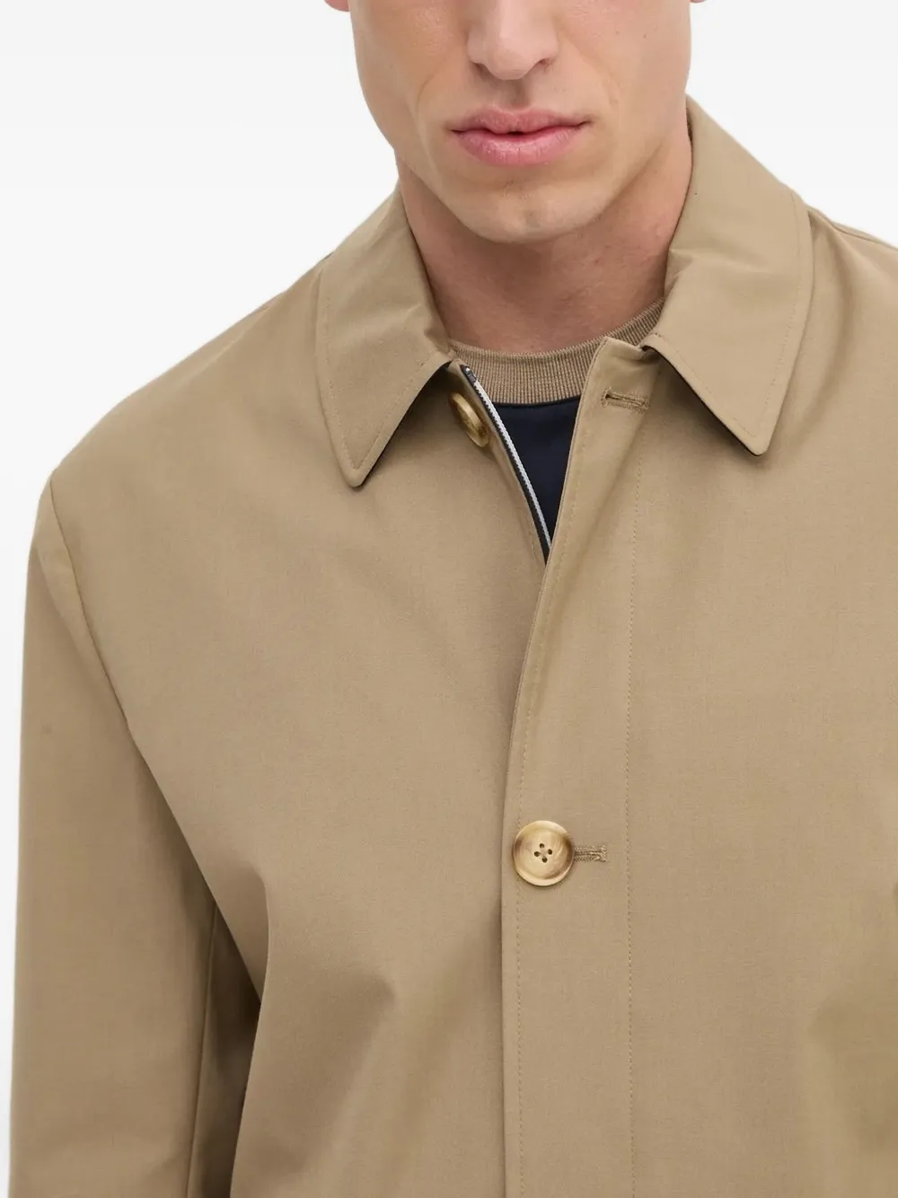 Liu •jo Logo-plaque Buttoned Coat In Brown