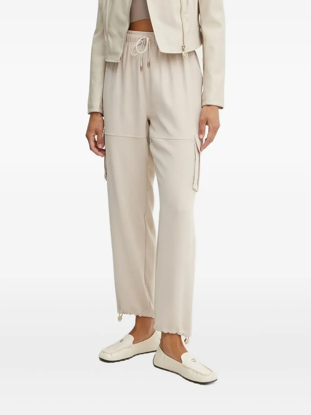 Liu •jo Cargo Track Pants In Neutral