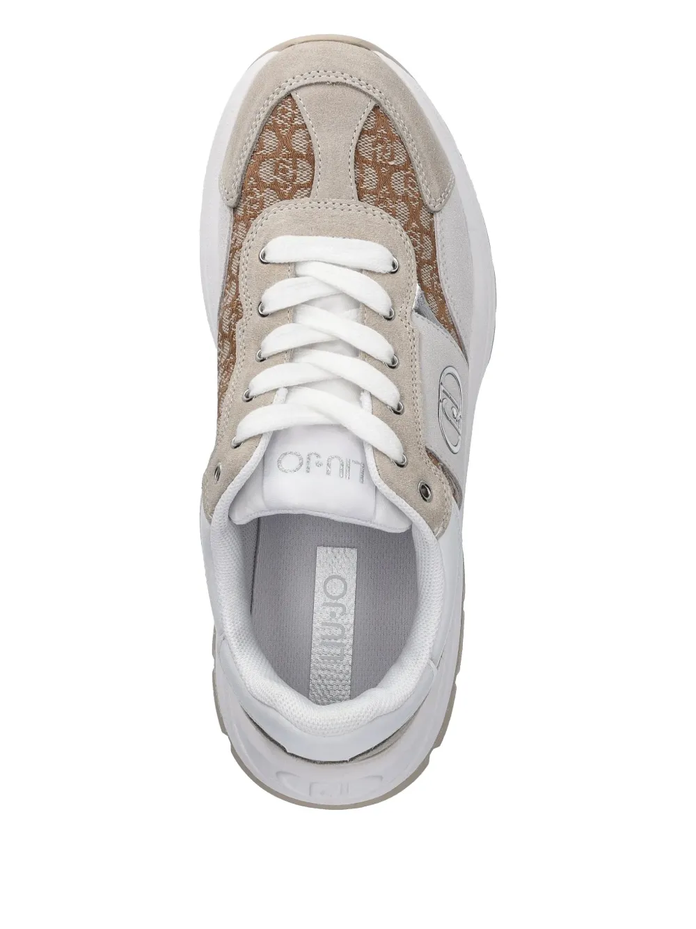 LIU JO Suède sneakers met monogram Beige