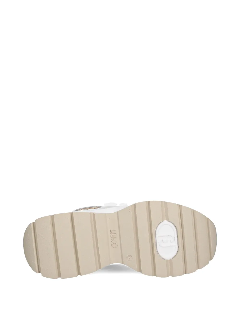Liu •jo Suede Monogram Sneakers In Neutrals