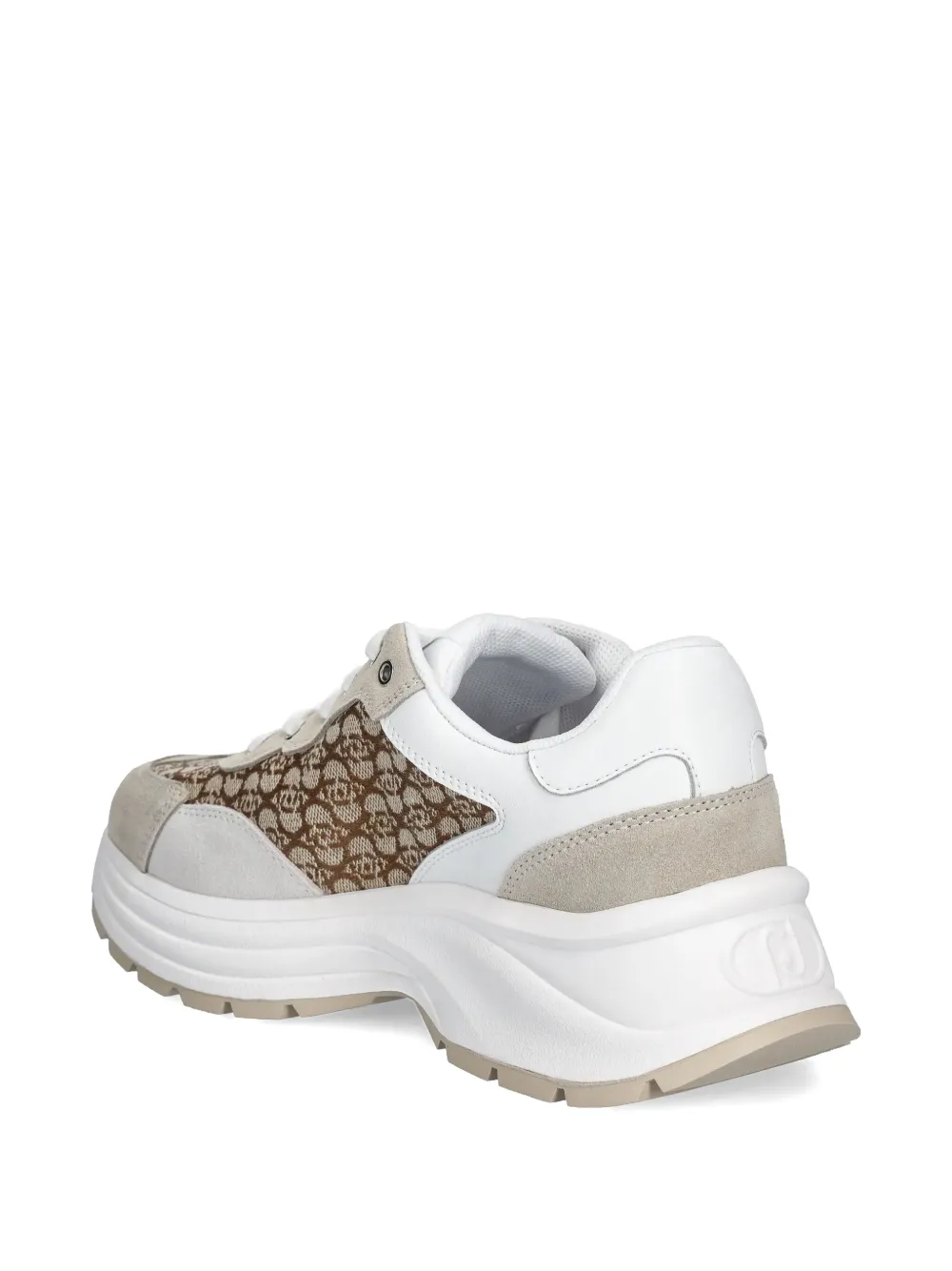 LIU JO Suède sneakers met monogram Beige