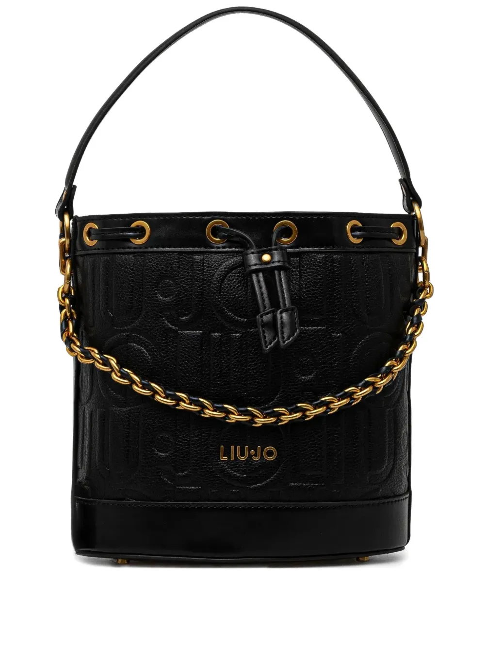 logo-embossed bucket bag