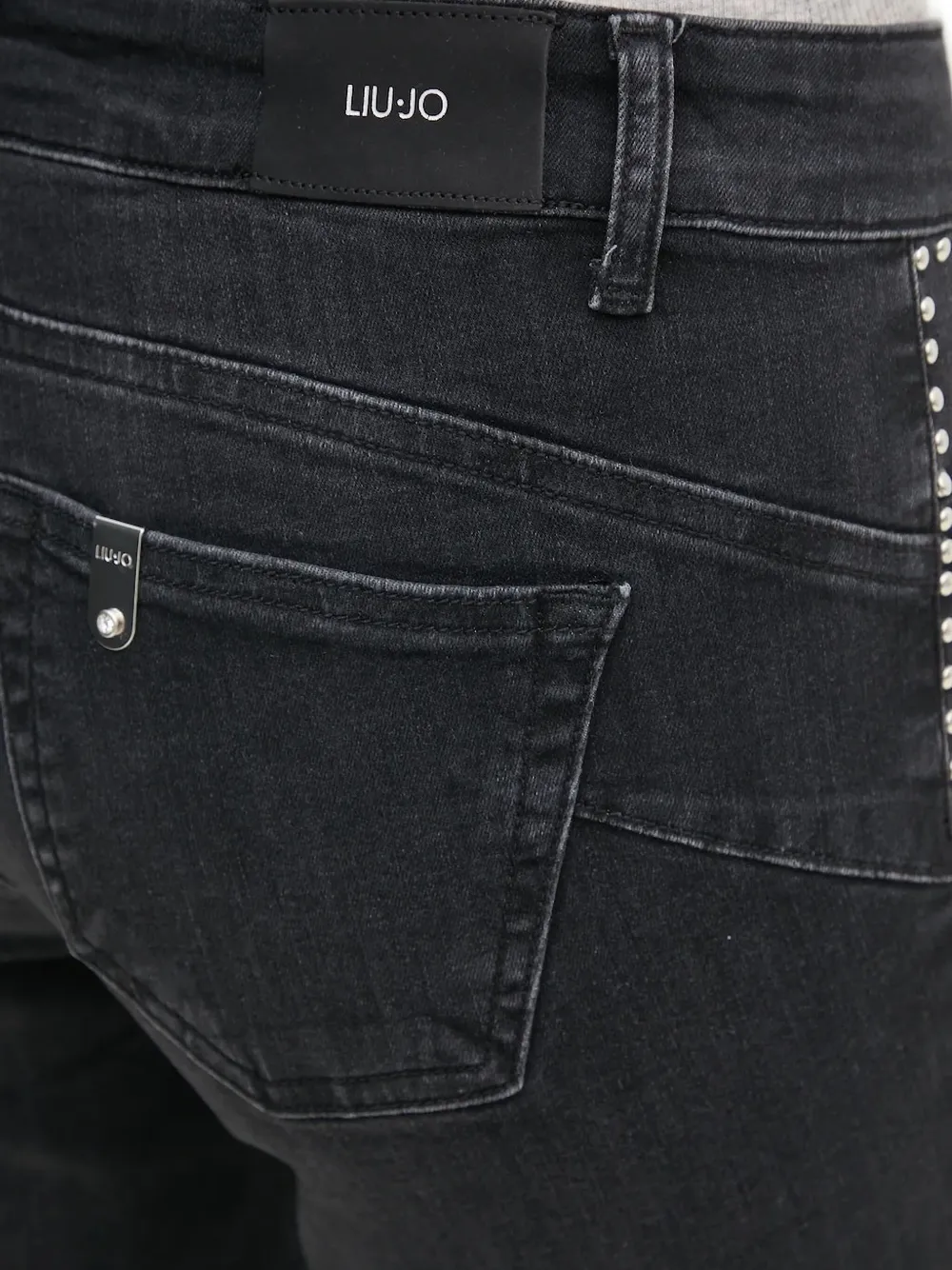 Liu •jo Stud-embellished Jeans In Black