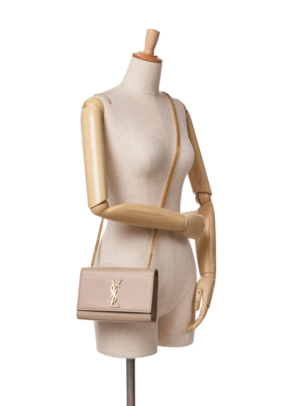 Saint Laurent Pre-Owned 2022 Grain de Poudre Kate kleine crossbodytas - Bruin