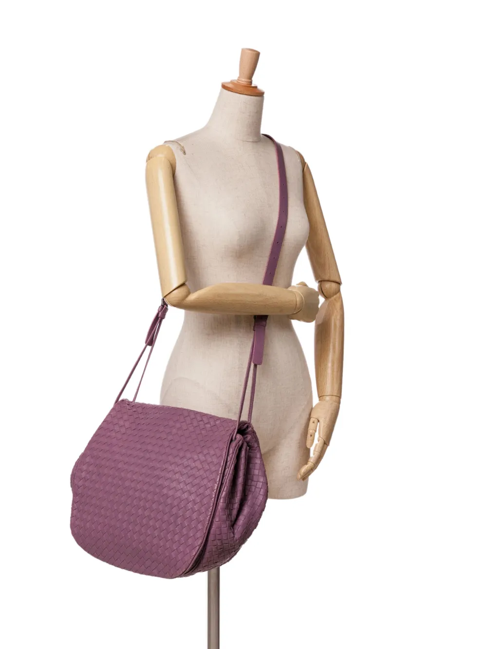 Bottega Veneta Pre-Owned 2012-2024 Intrecciato Flap crossbodytas - Paars