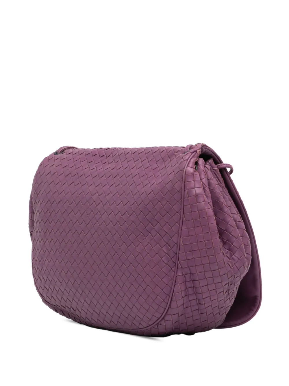 Pre-owned Bottega Veneta 2012-2024 Intrecciato Flap Crossbody Bag In Purple