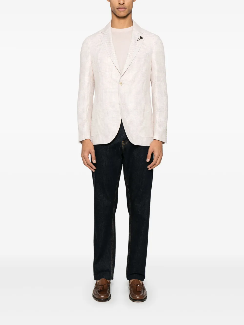 Lardini Geruite blazer - Wit