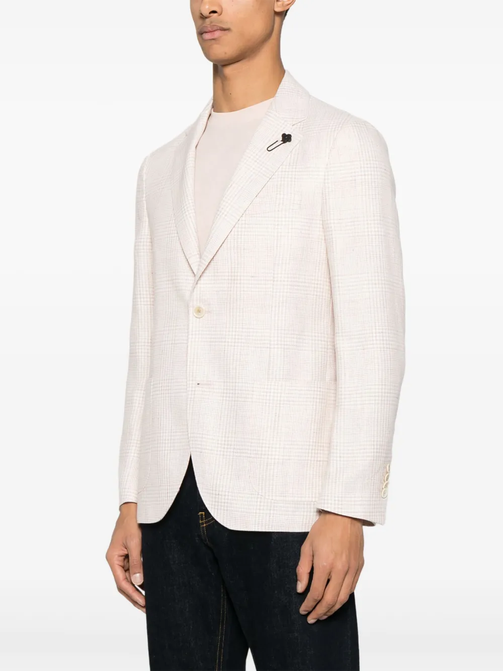 Lardini Geruite blazer Wit