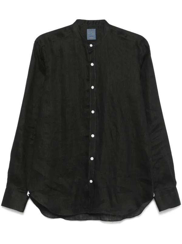 BARBA バルバ　リネン100% シャツ Barba リネンシャツ | ブラック | FARFETCH JP