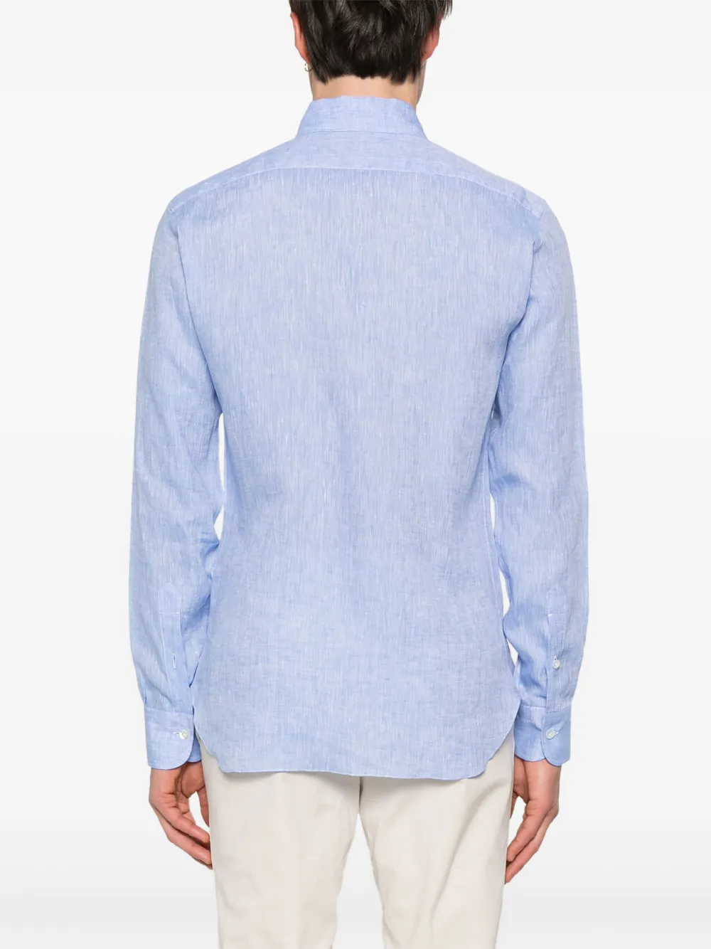 Barba Linnen overhemd Blauw