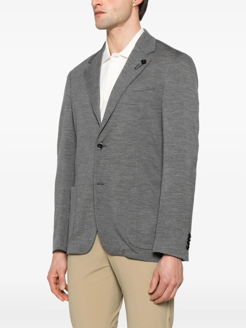 Lardini Blazer met enkele rij knopen Grijs