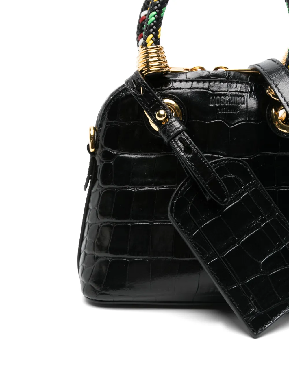 Moschino Shopper met krokodillen-reliëf Zwart