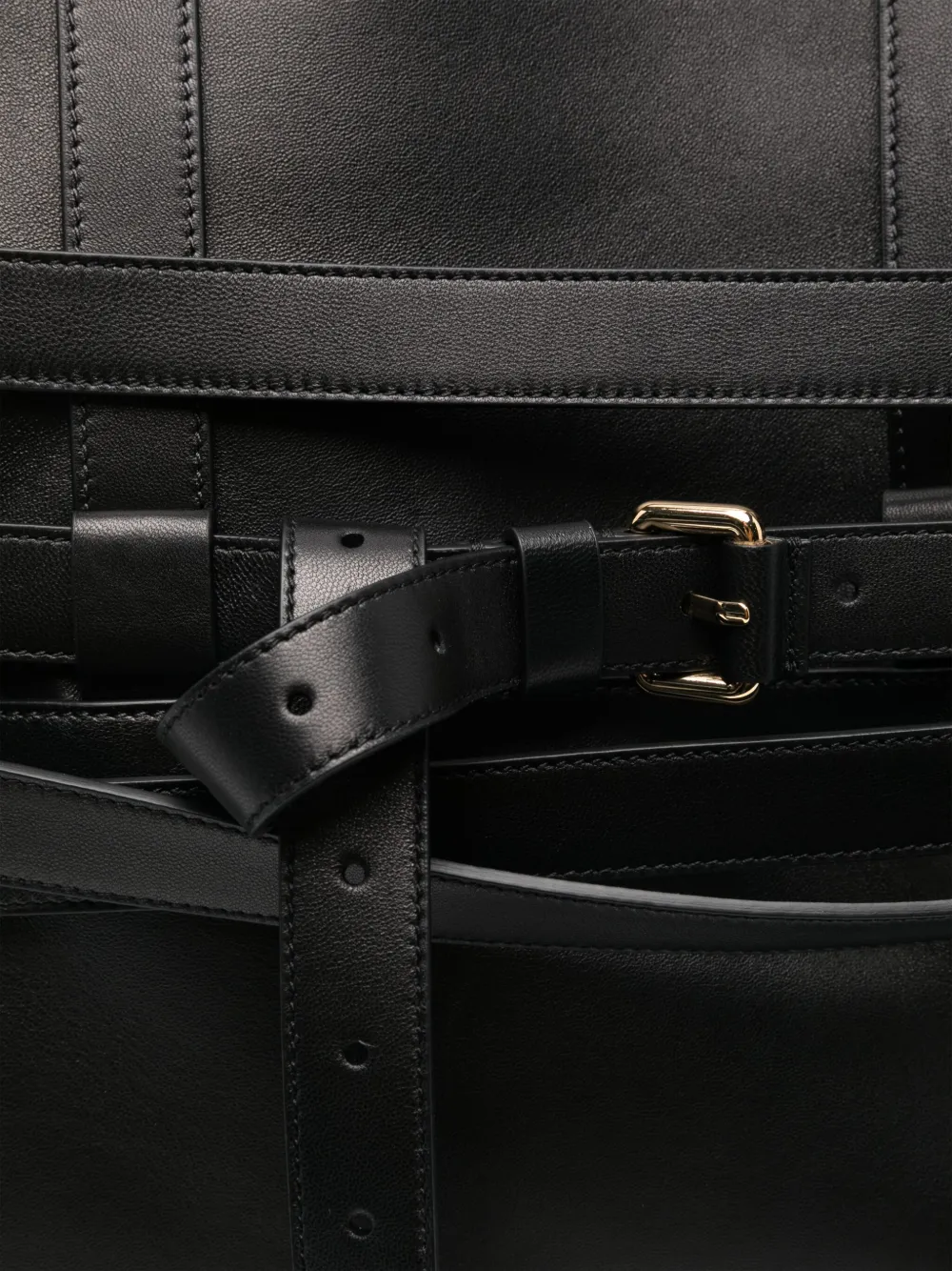 Moschino Leren shopper Zwart