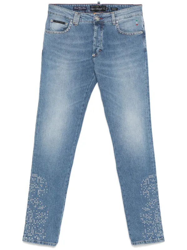 Philipp Plein スタッズトリム ジーンズ | ブルー | FARFETCH JP