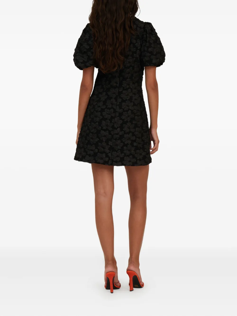 ROTATE BIRGER CHRISTENSEN Midi-jurk met jacquard Zwart