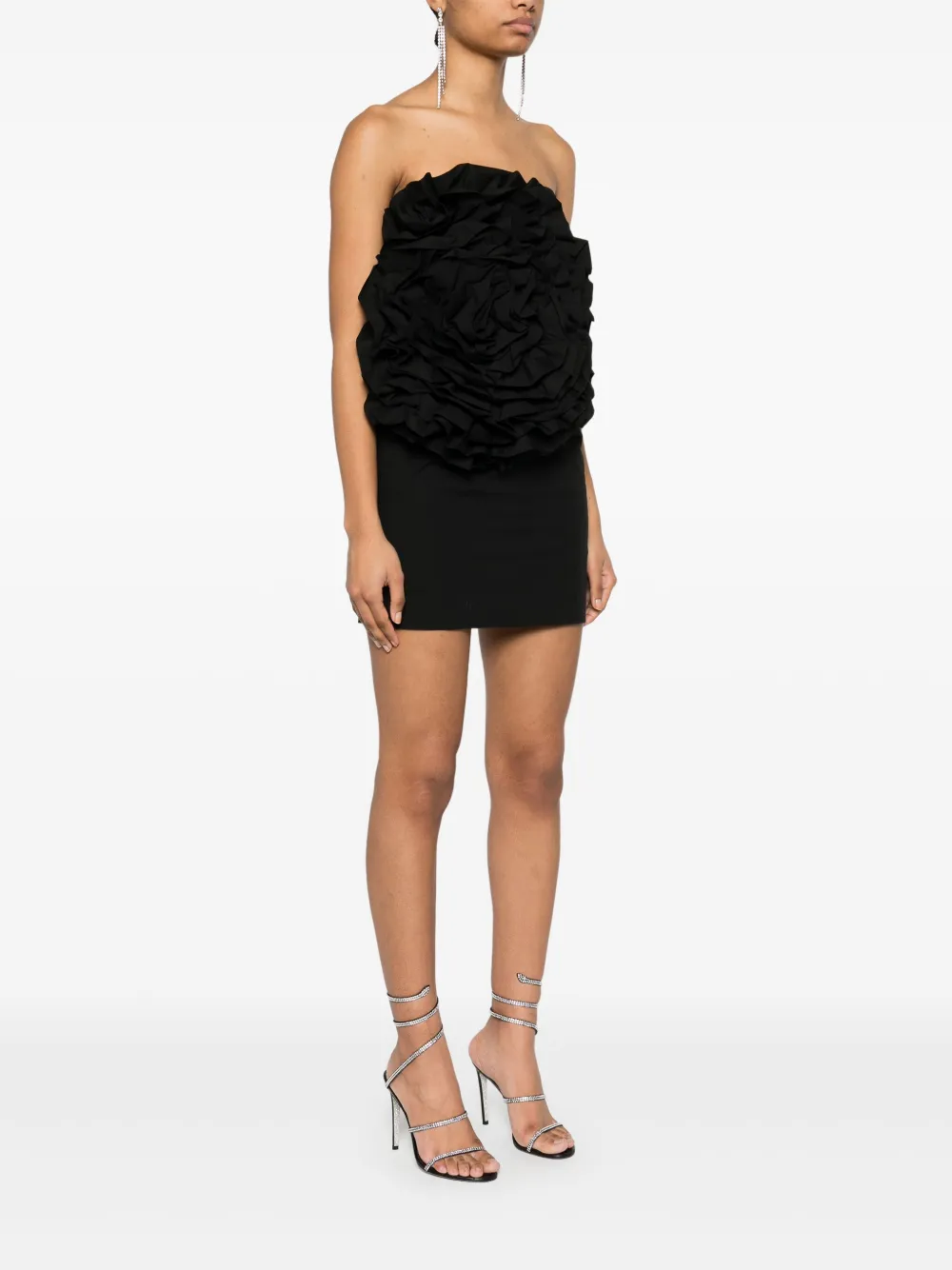 ROTATE BIRGER CHRISTENSEN Jurk met bloemenpatch Zwart