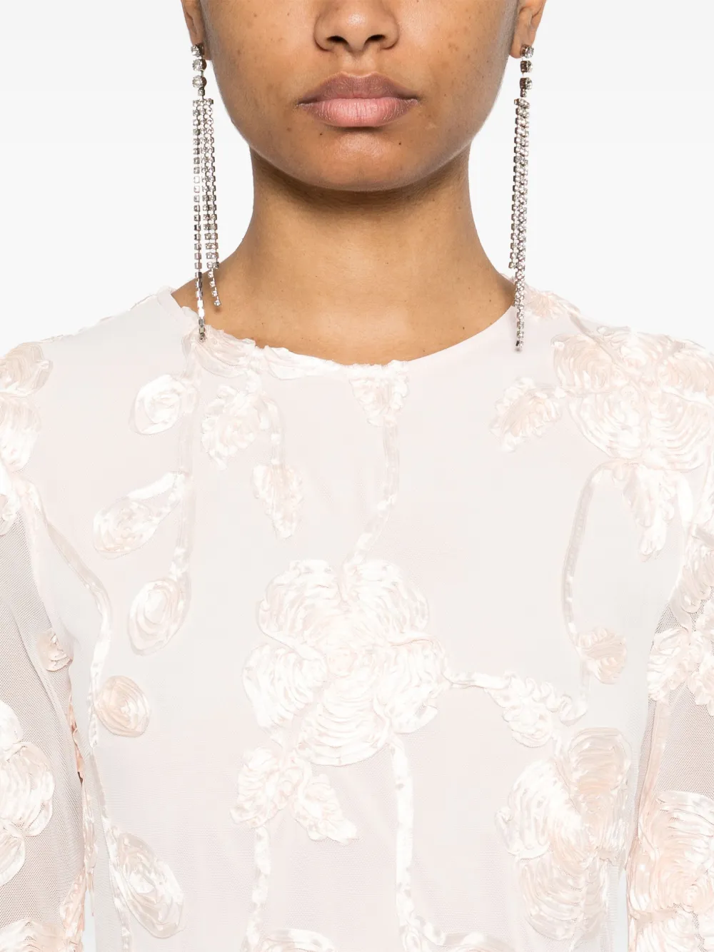 ROTATE BIRGER CHRISTENSEN Mesh mini-jurk met bloemenprint Roze