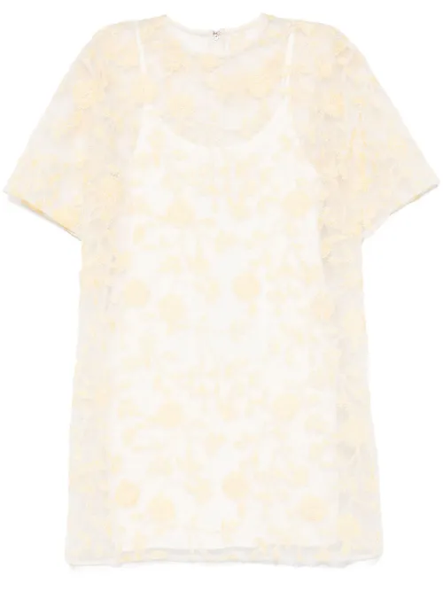 Robe courte ornée de perles à fleurs brodées - ROTATE BIRGER CHRISTENSEN - Modalova