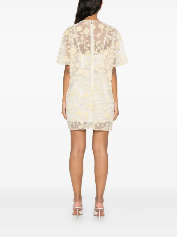 ROTATE BIRGER CHRISTENSEN floral-embroidered Beaded Mini