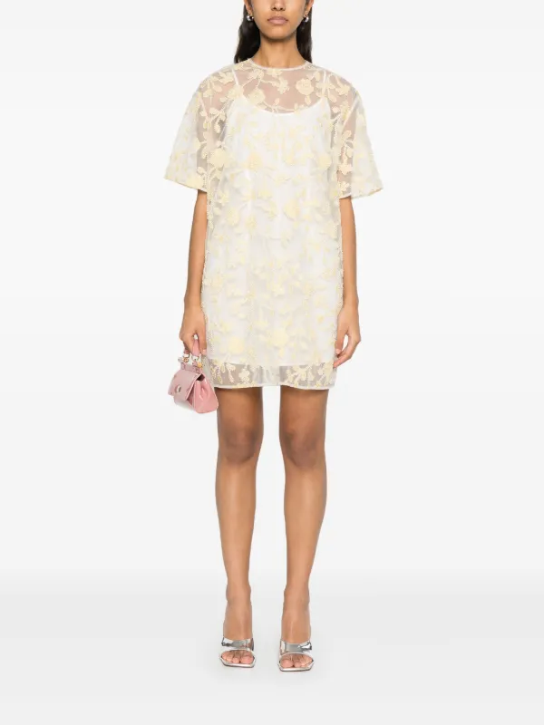ROTATE BIRGER CHRISTENSEN floral-embroidered Beaded Mini