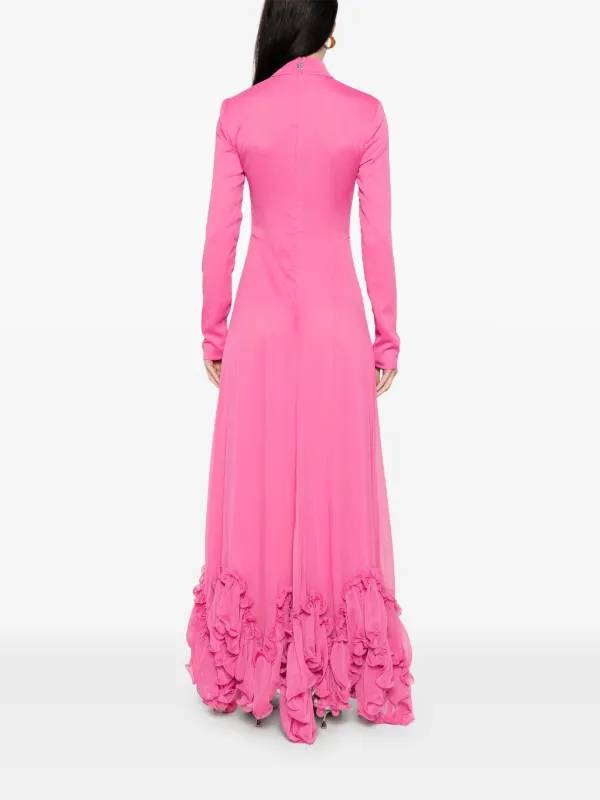 ワンピース ROTATE Woman Dress Pink 114146 1011 ROTATE BIRGER CHRISTENSEN Ruffles Chiffon Maxi Dress | Pink