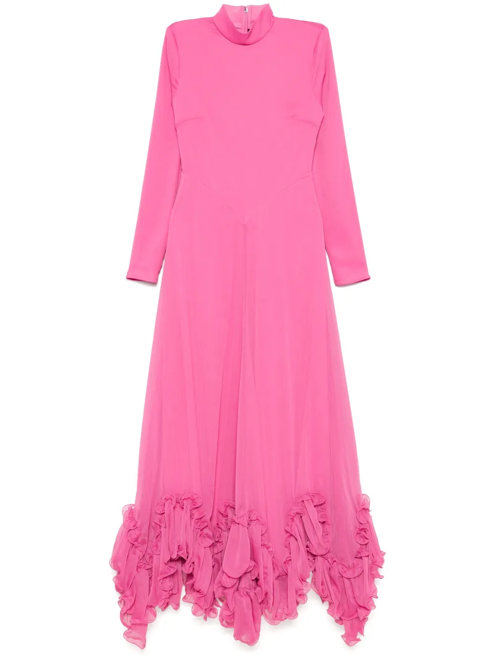 ruffles chiffon maxi dress