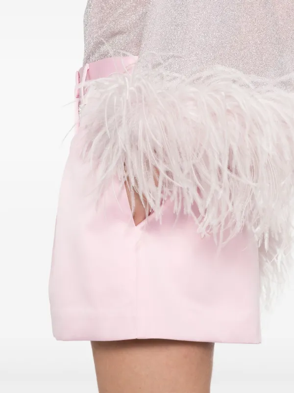 ROTATE BIRGER CHRISTENSEN Satin high-waisted Shorts | Pink