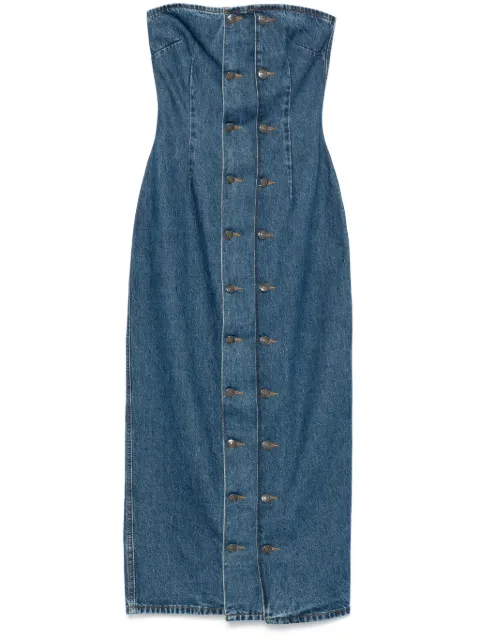 ROTATE BIRGER CHRISTENSEN button-detail denim dress