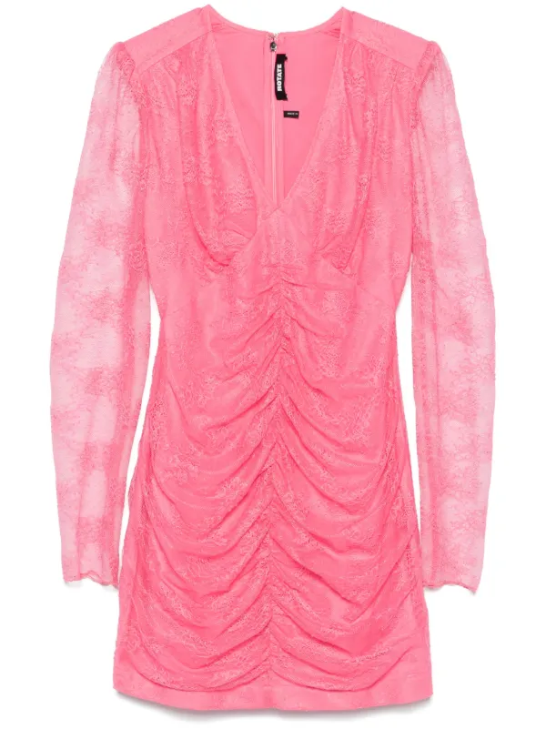ROTATE BIRGER CHRISTENSEN Lace Mini Dress | Pink | FARFETCH ID