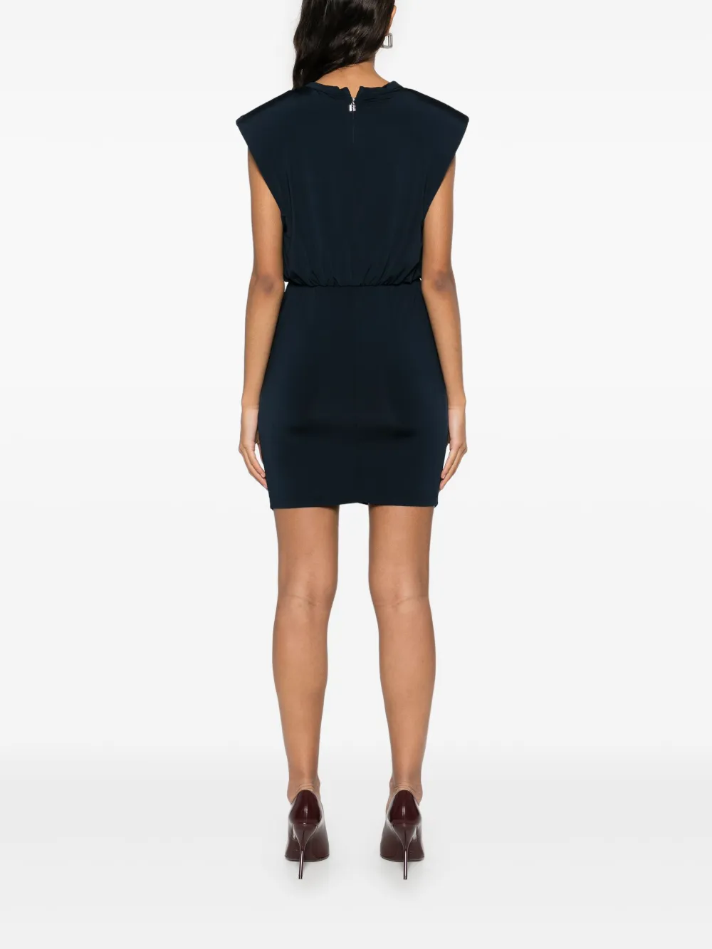 Shop Rotate Birger Christensen Slinky Ruched Mini Dress In Blue
