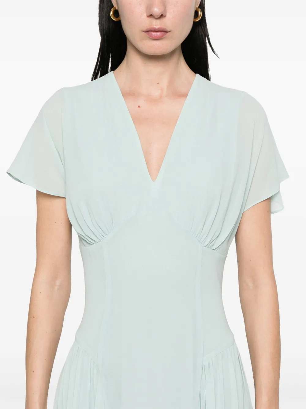 ROTATE BIRGER CHRISTENSEN Maxi-jurk met V-hals Blauw