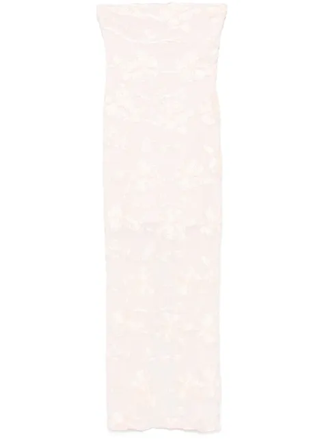 ROTATE BIRGER CHRISTENSEN vestido largo de malla con estampado floral