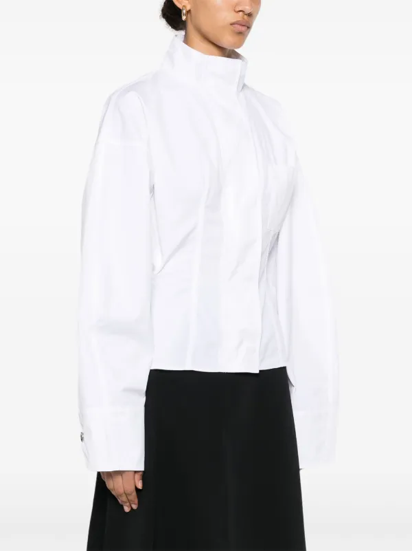 【JACQUEMUS】La Chemise Shirt ホワイト La Chemise Manches Longue cotton-blend shirt in white