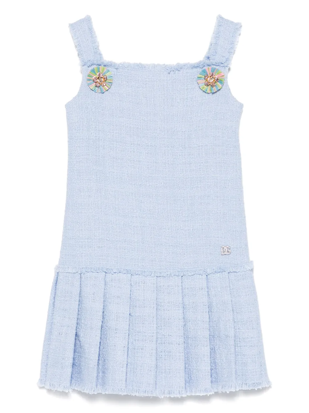 Dolce & Gabbana Kids Bouclé jurk Blauw