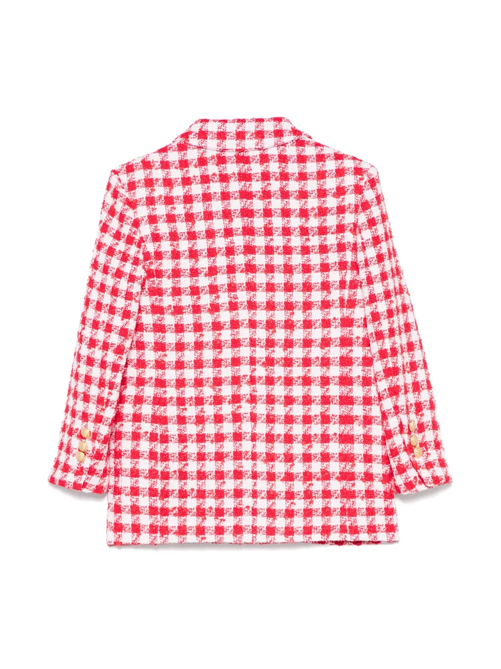 Balmain Kids gingham-check blazer - Wit