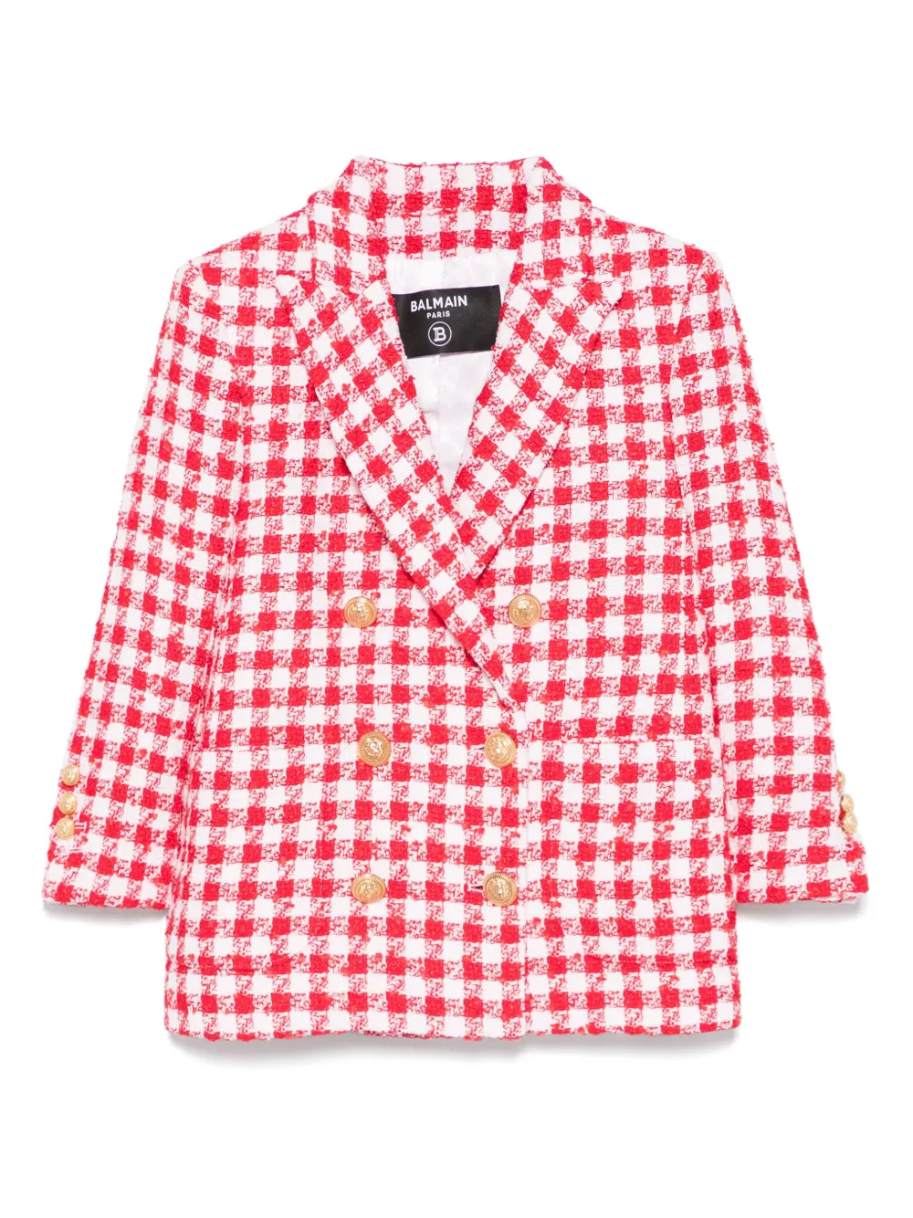 Balmain Kids Blazer met gingham ruit Wit