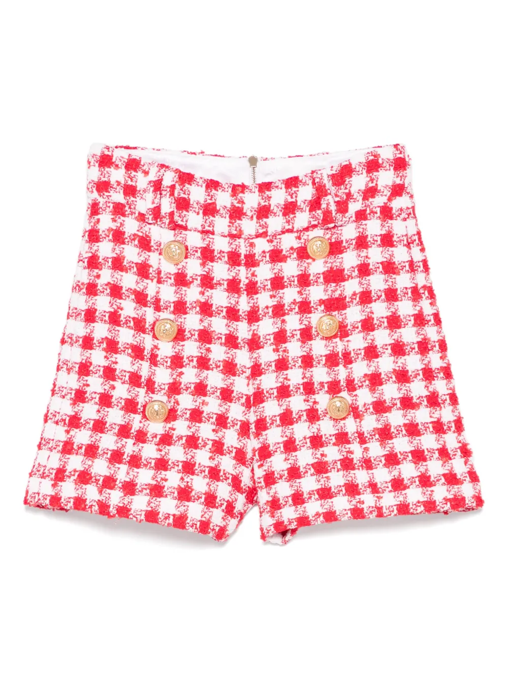 Balmain Kids Shorts met gingham ruit Wit