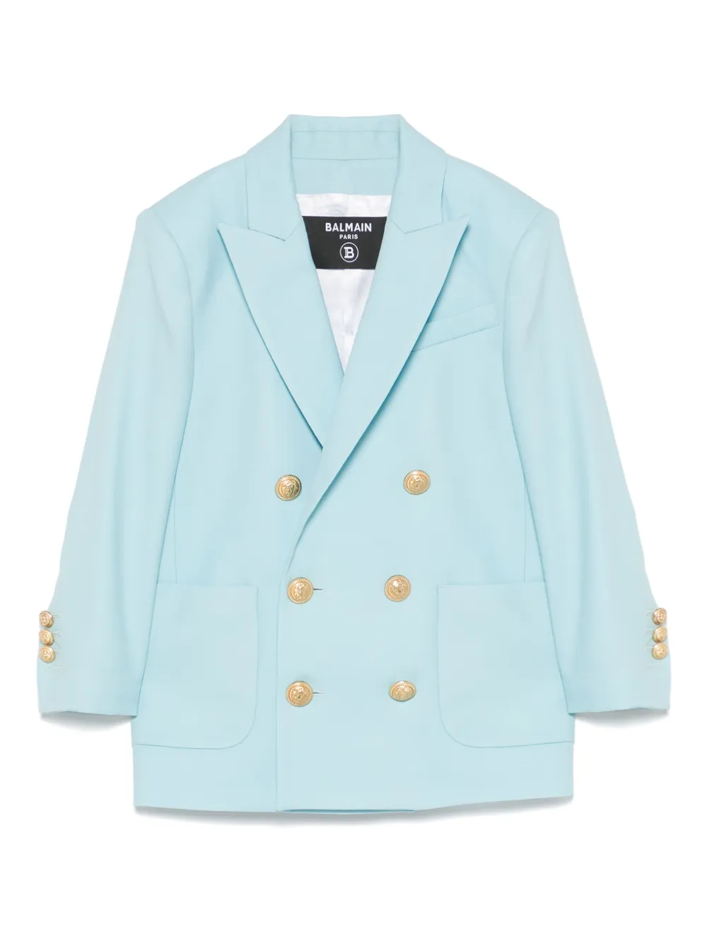 Balmain Kids Blazer met dubbele rij knopen Blauw