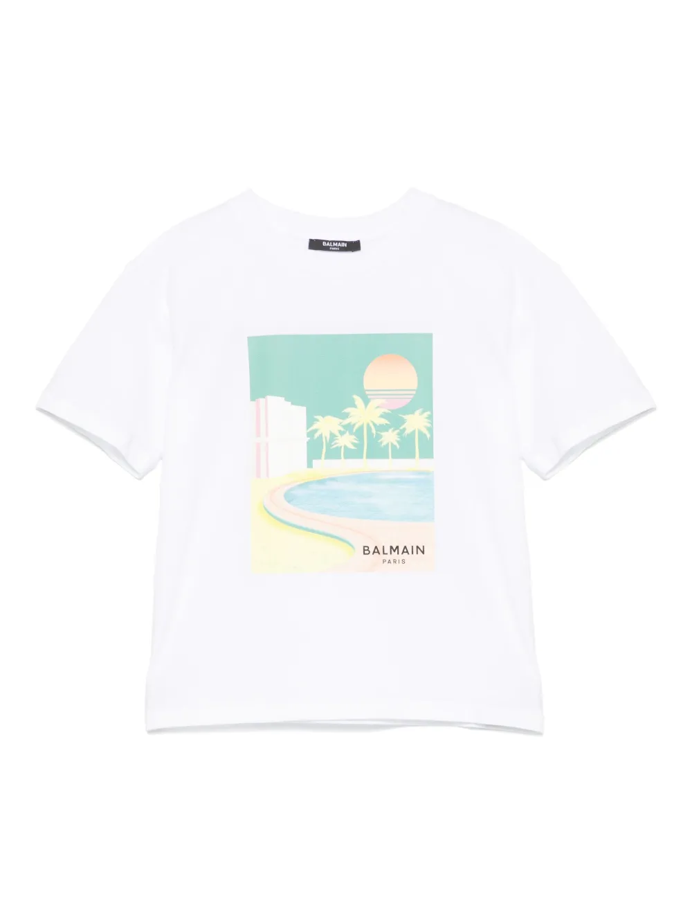 Balmain Kids T-shirt met grafische print Wit