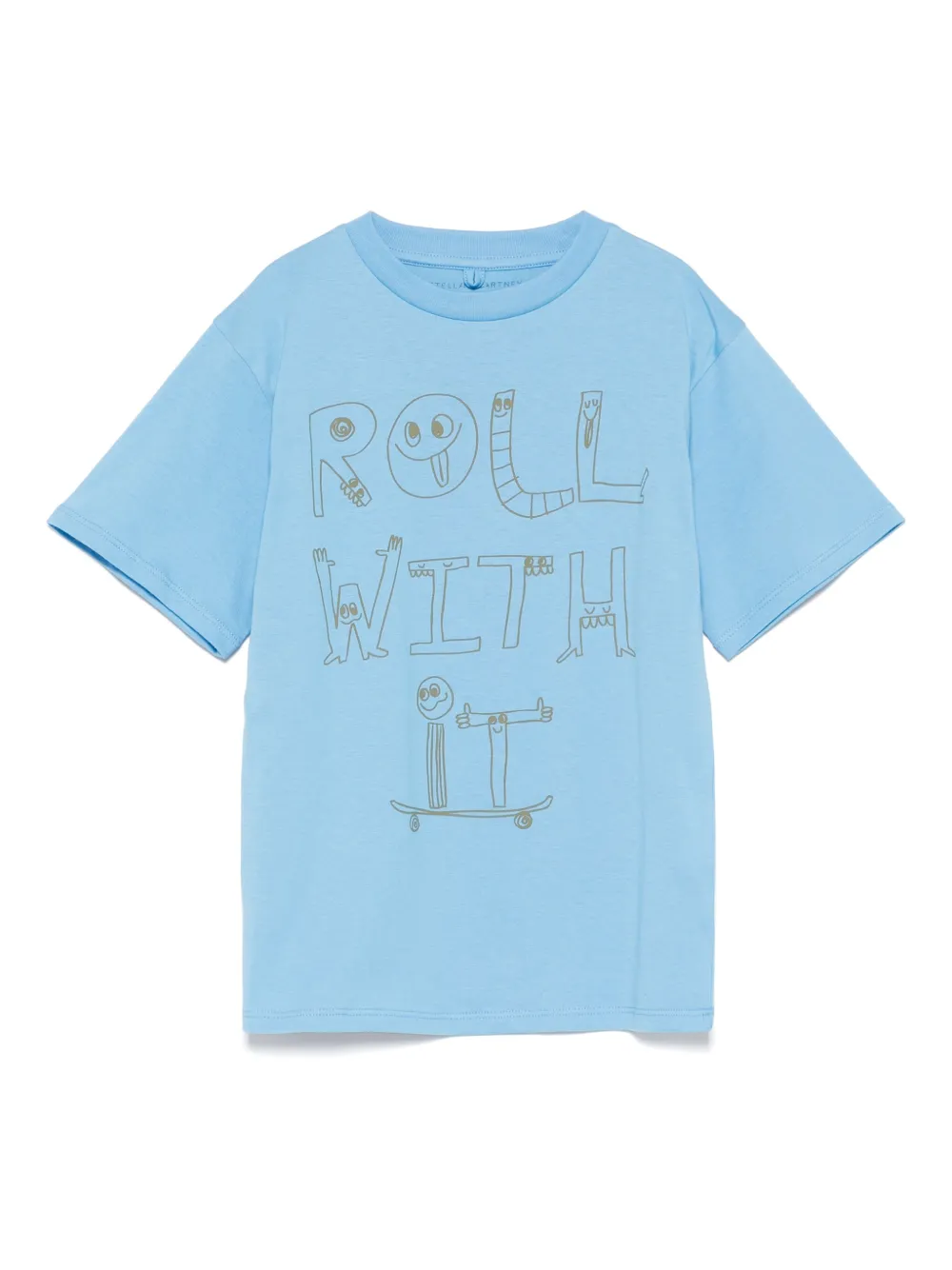 Stella McCartney Kids T-shirt met grafische print Blauw
