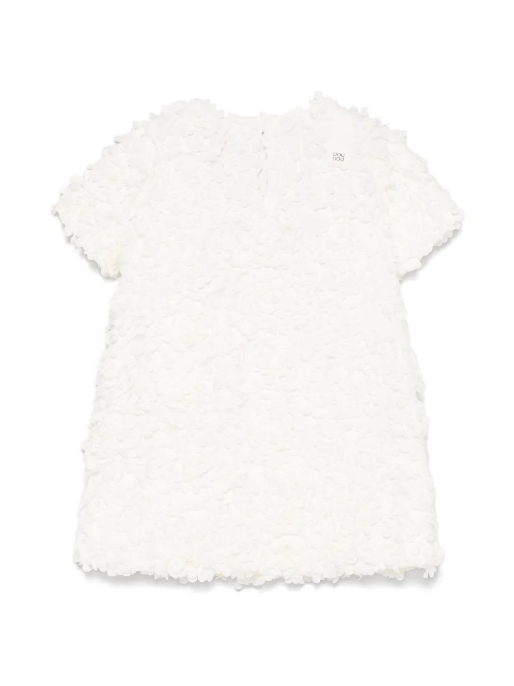 Douuod Kids floral-appliqué dress - Wit