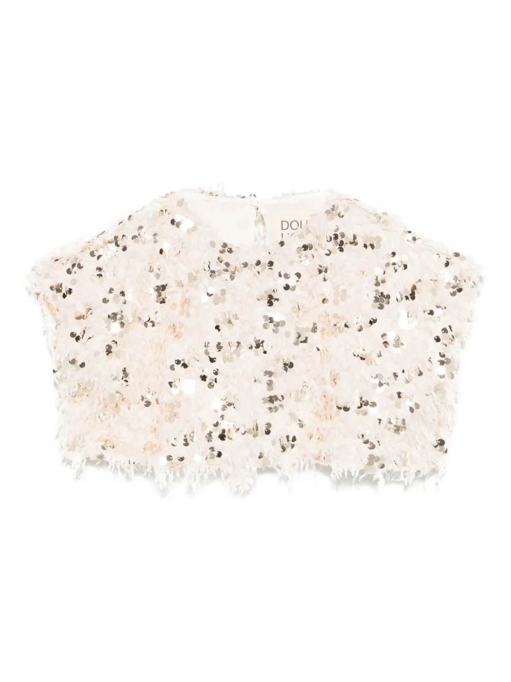 Douuod Kids Tanktop verfraaid met pailletten Beige